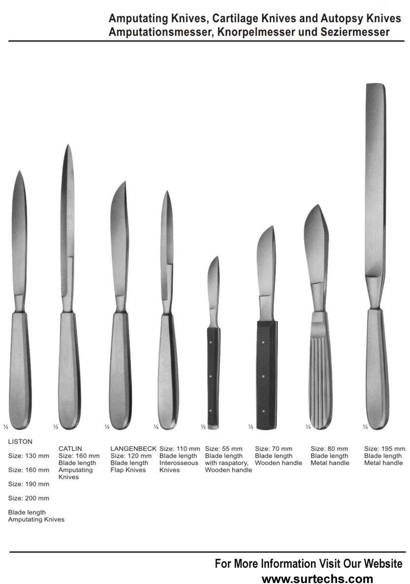 Amputation Knives and Cartilage Knives Autopsy Knives