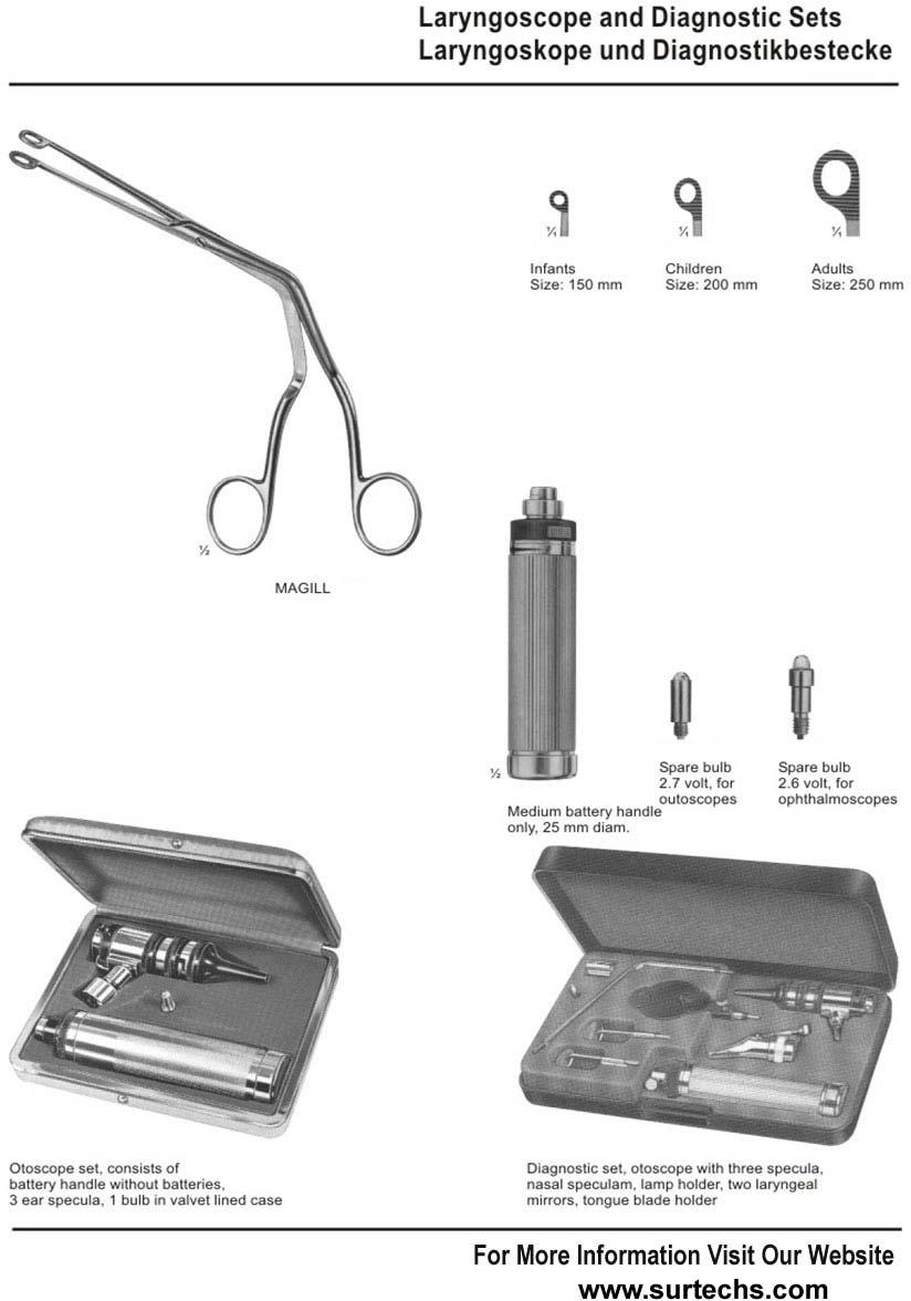 Laryngoscope and Dagnostic Set