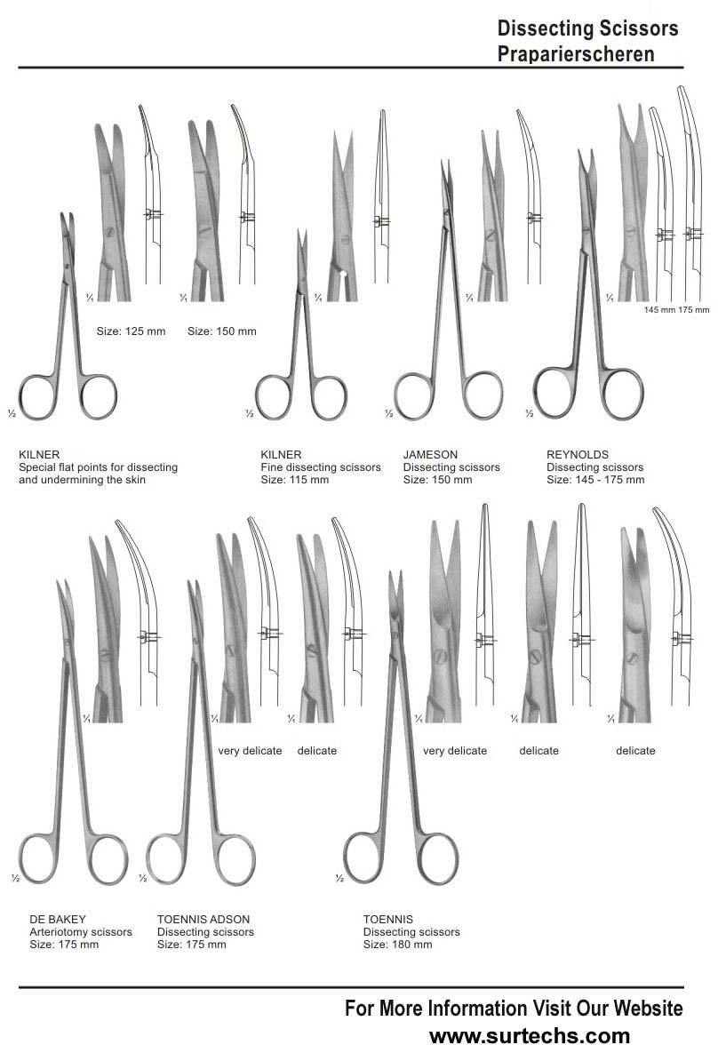 Surgical De Bakey  Dissecting Scissors