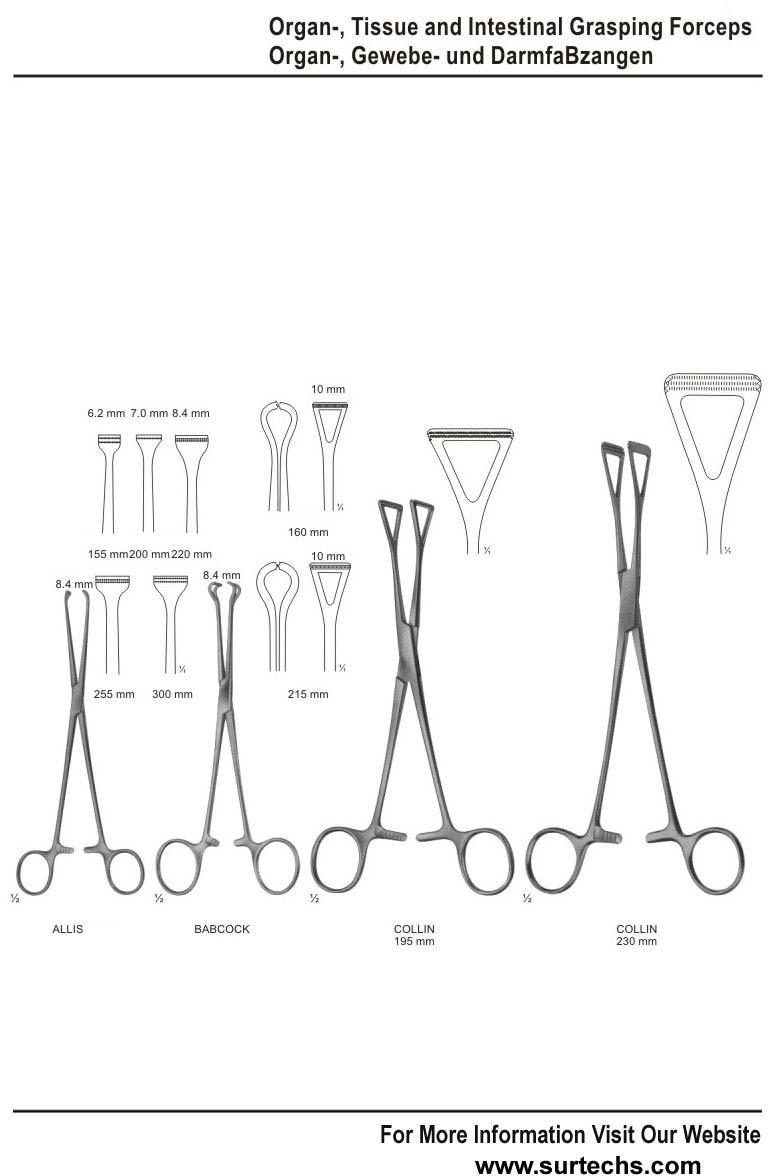 Surgical Organ,intestinal and Grasping Tissue Forceps