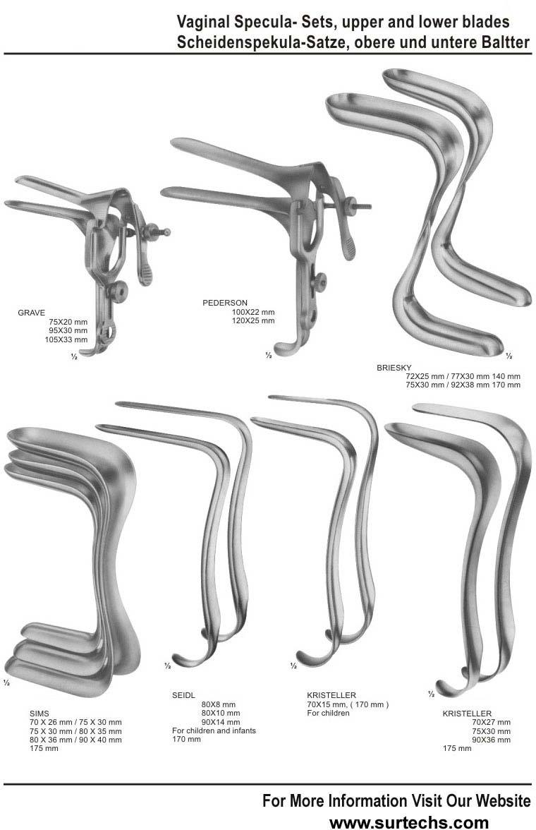 Vaginal Spacula Sets, Upper and Lower Blade