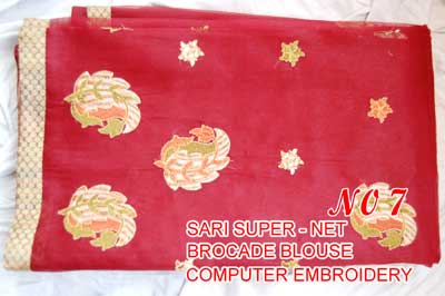 Computer Embroidered Net Saree