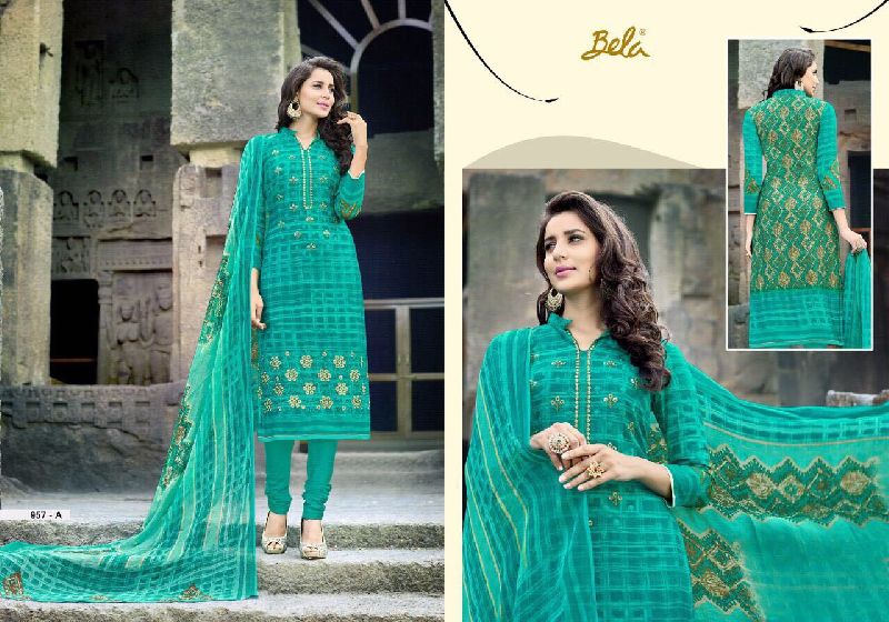 bela naaz vol 3 cotton satin embroidered suits