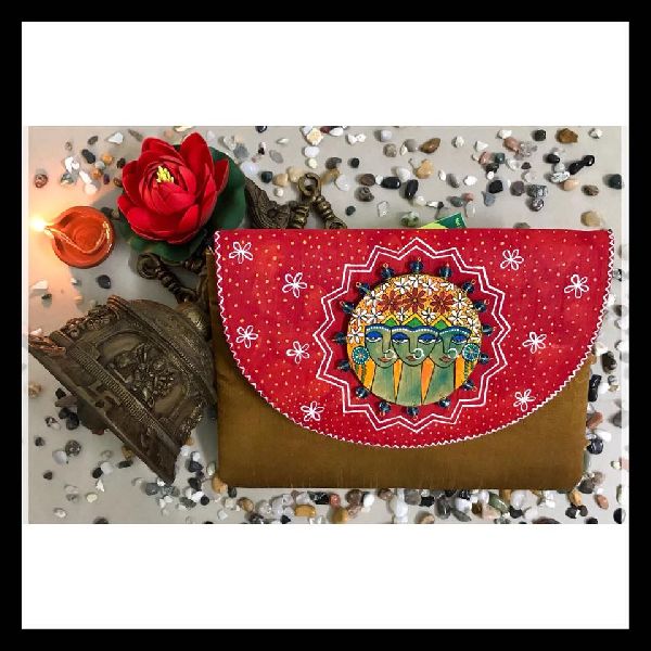 Exclusive Raw silk hand painted clutches
