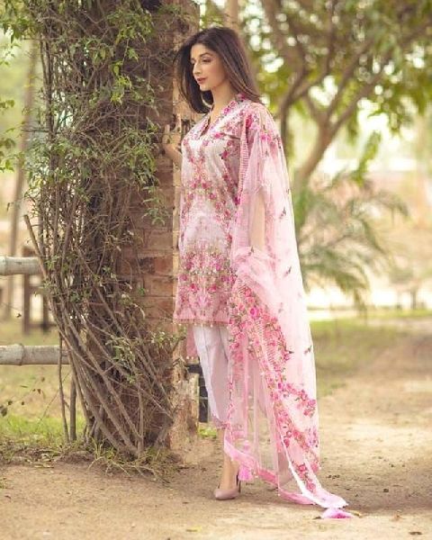 lawn digital print embroidery suits