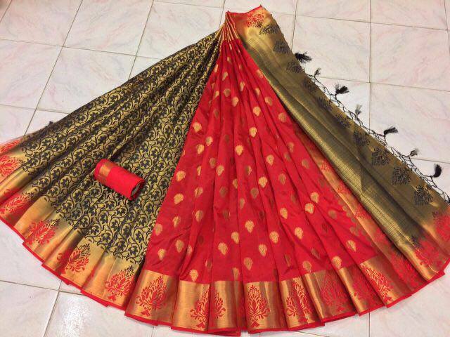 organza silk partly pallu design rich pallu saree