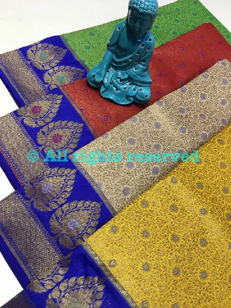 emboss border soft katan weaving silk sarees