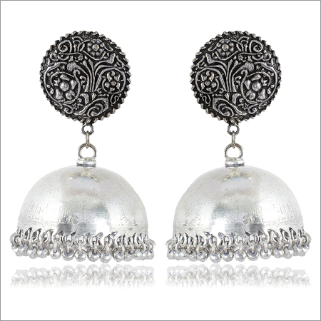 Silver Jhumki Earrings
