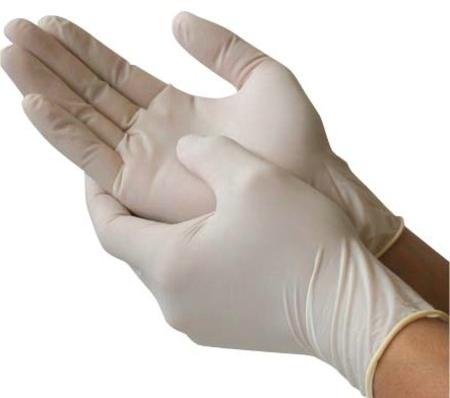 Powdered Latex Examination Gloves, Color : Natural White