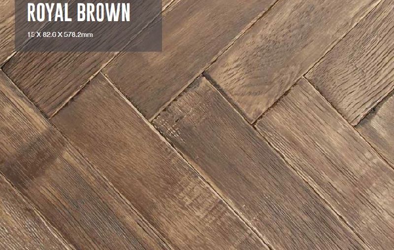 Royal Brown Herringbone - Solid Wood Flooring