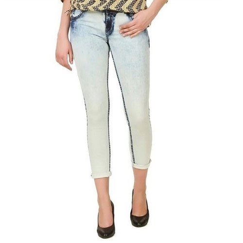 Ladies Light Blue Ankle Length Jeans