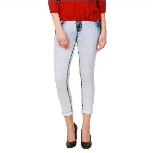 Ladies Light Blue Faded Jeans, Size : 28, 30, 32, 34, 36, 38