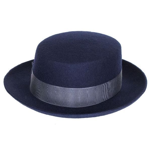 Christys' Hats Lauren Wool Felt Boater Navy
