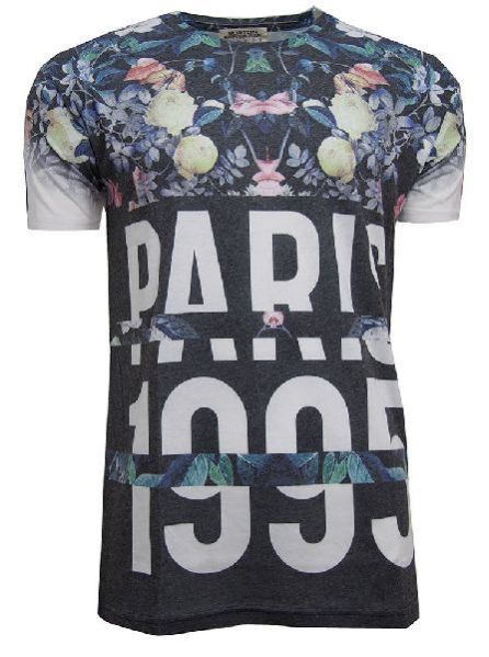 Floral Sublimation Crew-Neck T-Shirt Medium