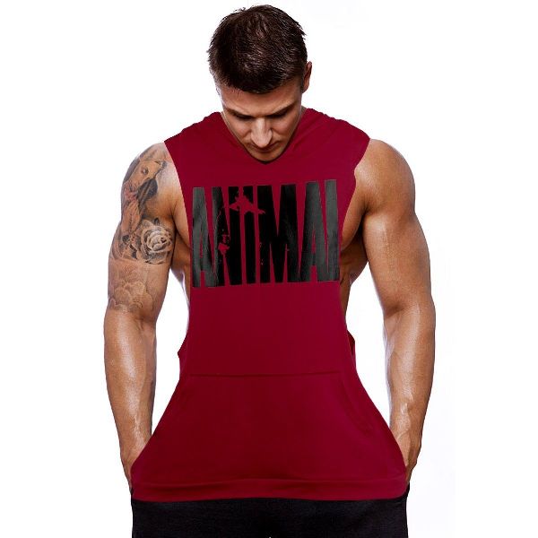 Hot Men Gym Clothing Bodybuilding Stringer Hoodie Tank Top Muscle hooded Shirt 
