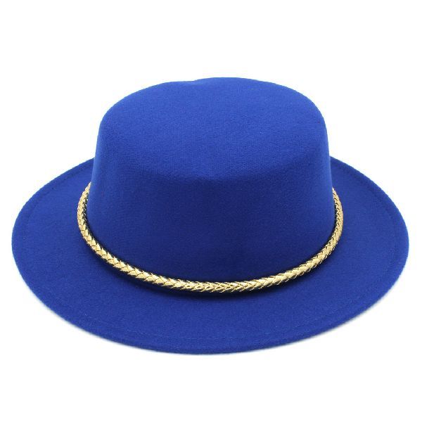 New Royal Blue Round Boater Hat
