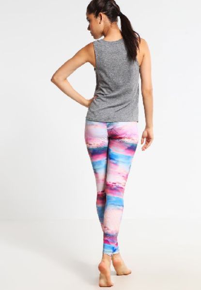 Sports Women's Leggings Gym Yoga Aerobics Running M 10 Pink Grey