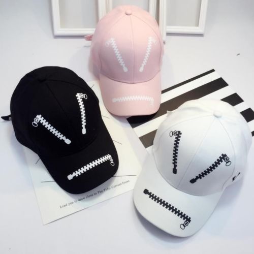 Zipper Printing Baseball Cap Unisex Men Women Adjustable Hip-Hop Adjustable Hats