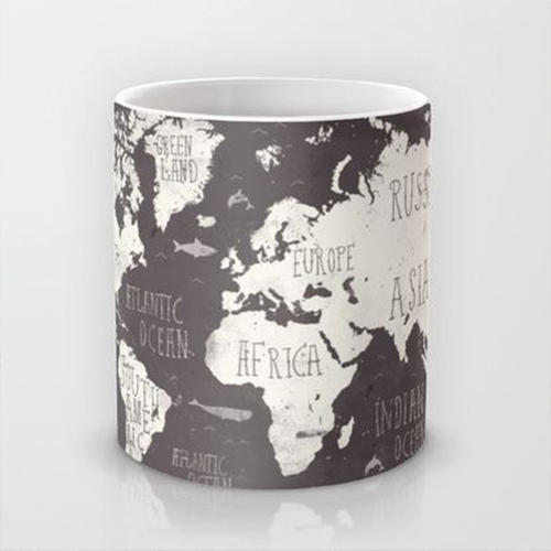Ceramic Map Print Coffee Mug, for Home, Office, Feature : Microwave Safe