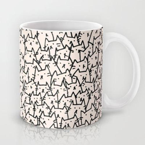 Ceramic Cat Print Coffee Mug, for Home, Office, Feature : Microwave Safe