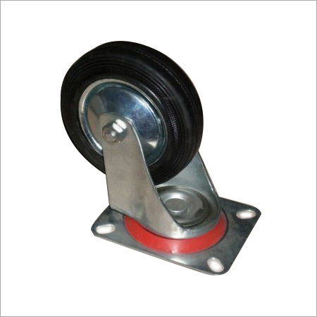 Rubber Trolley Wheel, Color : Black