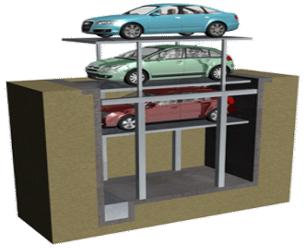 Pit lifting parking system