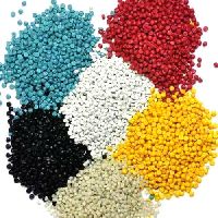 Colored plastic granules