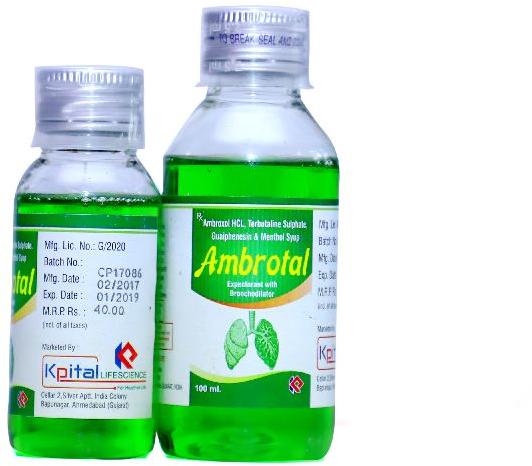 Ambrotal Cough Syrup, Packaging Type : Packed hygienically in bottles