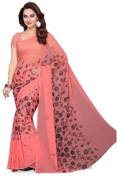 Printed Nilen Sarees, Occasion : Party wear