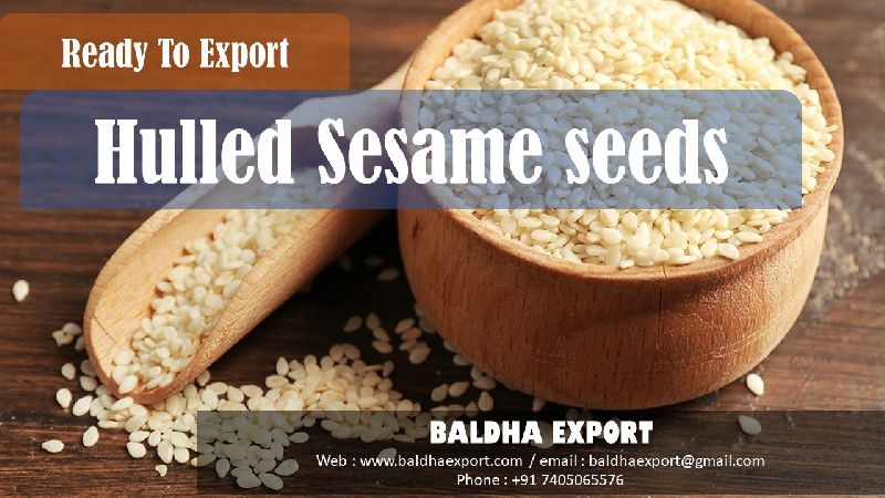 Baldha Export Hulled Sesame Seeds, Color : white