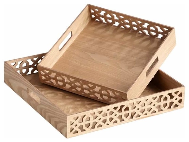 Square wooden serving tray