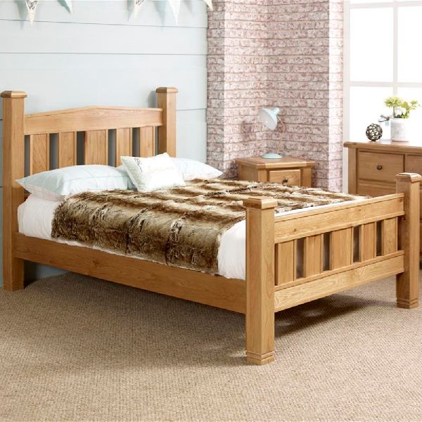 Wooden Double Bed, Color : Light Brown
