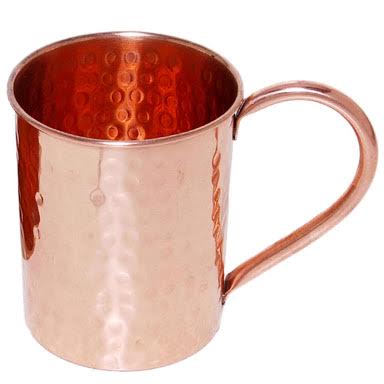 Straight Hammered Copper Mug