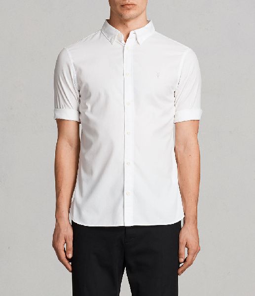 White Half Sleeve Cotton Shirts