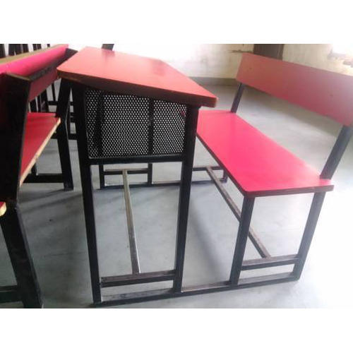 Wooden School Bench, Color : Red