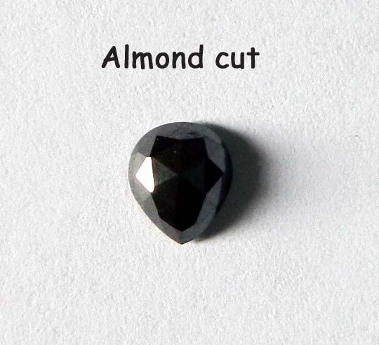 Almond Cut Black Diamonds, Size : 4*8mm