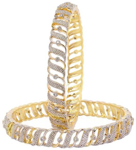 Penny Jewels Americon Diamond Golden Alloy Bangle Set