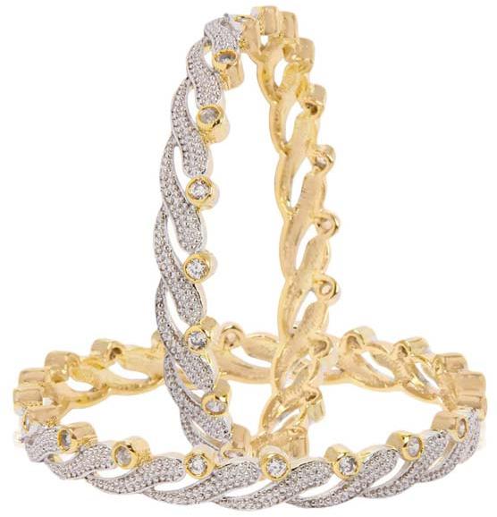 Penny Jewels Casual Hit Designer Golden American Diamond Bangles