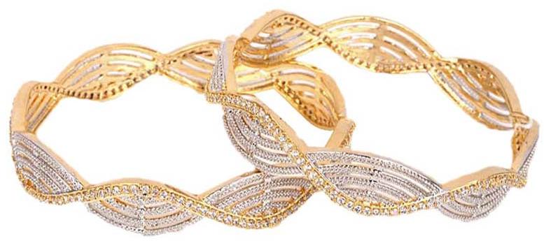 Penny Jewels Gold Designer American Diamond Casual Hit Bangles