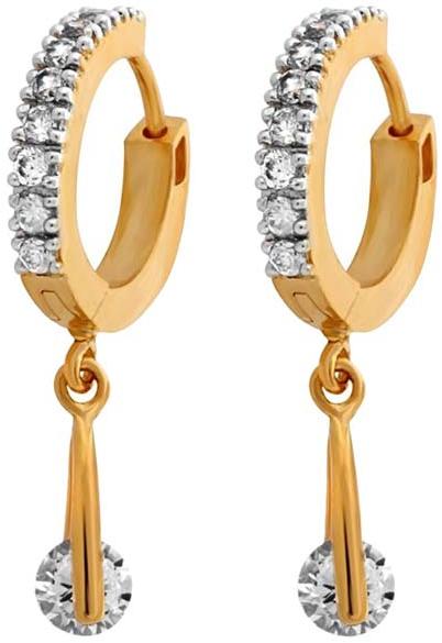 Penny Jewels Golden Solitaire Alloy Earrings