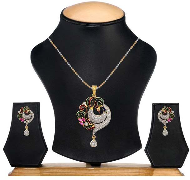 Penny Jewels Multicolour Alloy Pendant set, Gender : Female