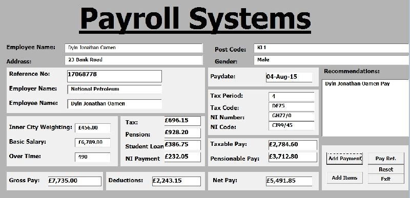 Payroll systems