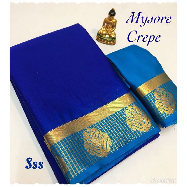 Pure Mysore Crepe Silk Sarees