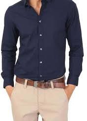 Polyester/cotton Mens Formal Shirts, for Anti-Pilling, Anti-Shrink, Anti-Wrinkle, Size : XL, XXL