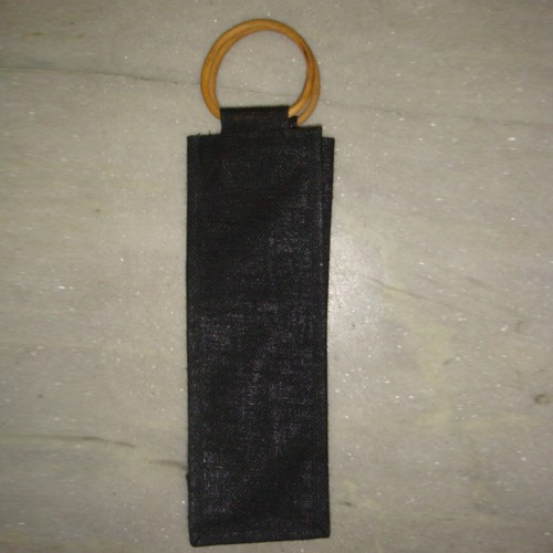 BLACK JUTE BOTTLE BAG, Color : PANTON