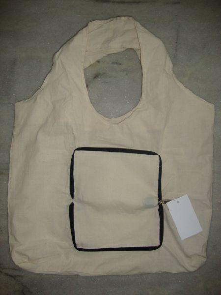 Foldable cotton bag (a), Color : white