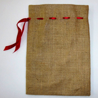 INDARSEN SHAYMLAL JUTE POUCH WITH RIBBON, Color : NATURAL