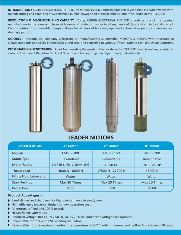 stainlesssteel submersible pump & motor