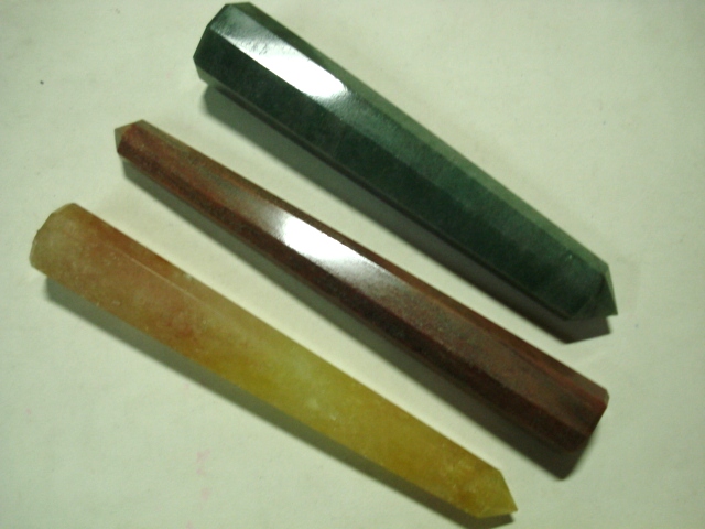 Finished Polished aart-in-stones Faceted Stone Wands