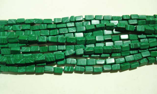 Malachite Cube Beads